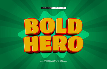 bold hero editable text effect with a hero and kids text style