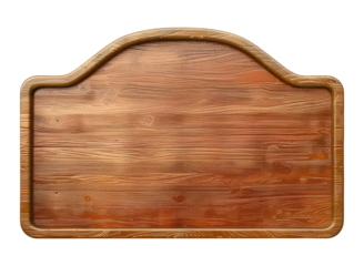 Empty vintage wooden signboard isolated on transparent background