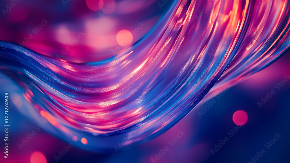 Poster abstract colorful wave of light moving fluidly in an artistic display of vibrant patterns