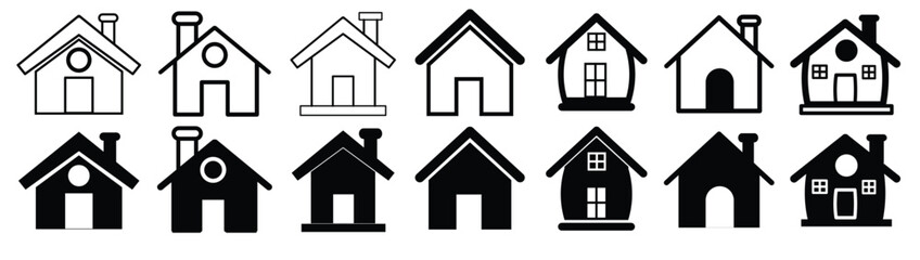 Home button icon Collections. set of Building, home icons. House symbol. Web home icons for apps and websites. Home page icons.