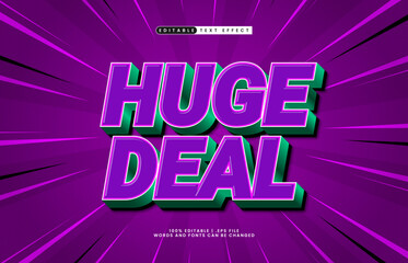 huge deal editable text effect with a sale and discount text style