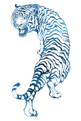Blue tiger png, zodiac clipart, Chinese new year celebration
