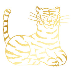 Chinese horoscope png tiger doodle sticker, transparent background
