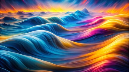 Fototapeta premium Vibrant Long Exposure Abstract Waves in Motion - Colorful Background for Creative Designs, Digital Art, and Modern Aesthetics
