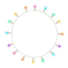 Party lights png frame, neon design, transparent background