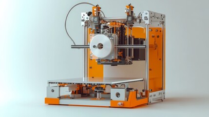 Fototapeta premium 3D Printing Revolution: A close-up of a 3D printer, its intricate mechanisms and colorful design on display, ready to bring innovative ideas to life.