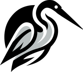 Great Blue Heron Silhouette Vector Illustration