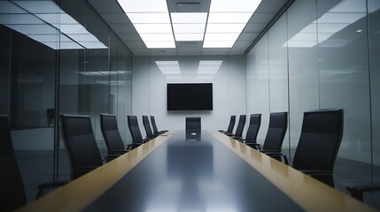 ガラス壁に囲まれたモダンな会議室 | Modern Conference Room with Glass Walls