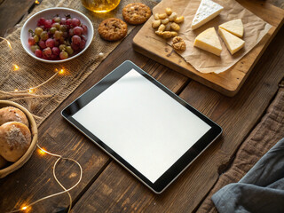 Restaurant Table App Mockup - Dining Experience Mobile Application Template PSD with Elegant Food Service Background