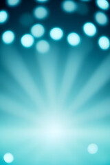 Ethereal Cyan Bokeh Lights Abstract Background