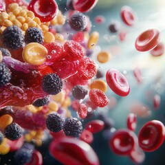 Illustration of healthy cholesterol levels with HDL focus, vibrant colors