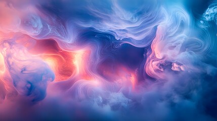 Fototapeta premium Luminous Gel Formations Flowing Through Ethereal Cosmic Void in Retro-Futuristic Impressionism