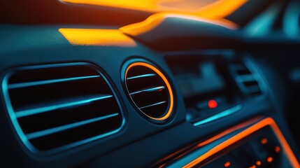 Car Interior Detail: Air Vent Close-Up