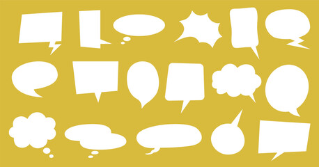 Blank speech bubbles, chatting box, message box for poster, comics text
