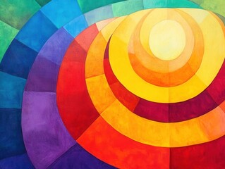 Obraz premium Abstract Colorful Painting with Circular Shapes