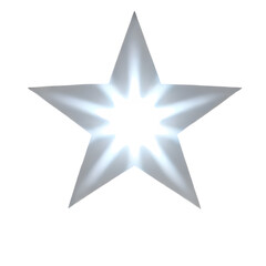 Obraz premium A shining, five-pointed star emitting a bright glow from its center, symbolizing light and illumination