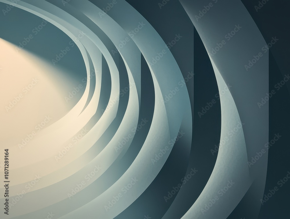 Poster Abstract Curved Structure with Gradient Lighting
