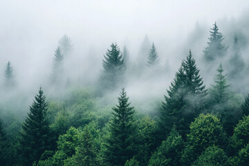 Aerial drone forest survey photograph, top down bird's eye view, woodland trees background, surveying landscape trees
