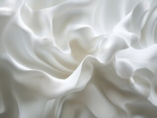 Obraz premium Abstract White Fabric with Textured Lines and Draped Curves