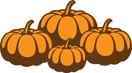 Set of four pumpkins. Thanksgiving day