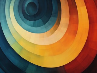 Obraz premium Abstract Circular Pattern with Teal, Yellow, and Red Hues