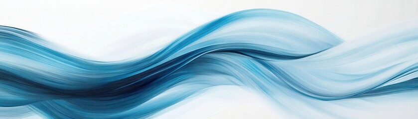 Abstract Blue Wave Pattern on a White Background