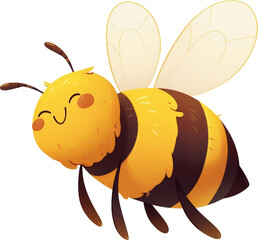 Smiling cartoon bee