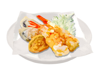 天ぷら（皿、敷紙付き）