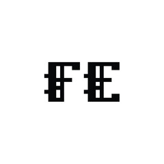 FE monogram logo design letter text name symbol monochrome logotype alphabet character simple logo