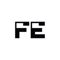 FE monogram logo design letter text name symbol monochrome logotype alphabet character simple logo