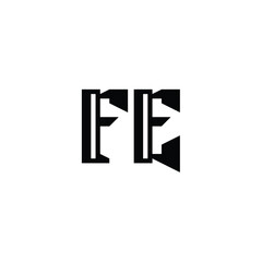 FE monogram logo design letter text name symbol monochrome logotype alphabet character simple logo
