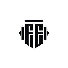 FE monogram logo design letter text name symbol monochrome logotype alphabet character simple logo