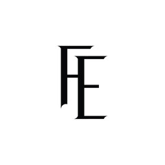 FE monogram logo design letter text name symbol monochrome logotype alphabet character simple logo