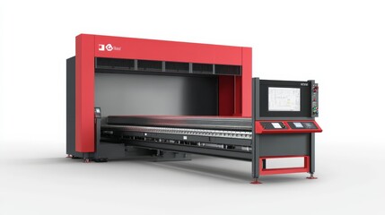 Obraz premium Industrial Large Format Digital Printer - A close-up shot of an industrial-grade, large-format digital printer, showcasing its robust design, advanced features.