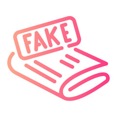 fake news Line Gradient Icon