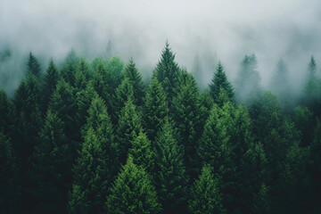 Aerial drone forest survey photograph, top down bird's eye view, woodland trees background, surveying landscape trees