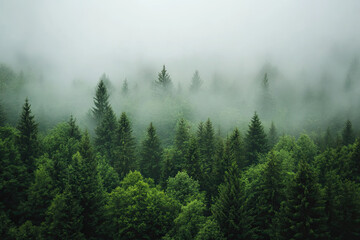 Aerial drone forest survey photograph, top down bird's eye view, woodland trees background, surveying landscape trees