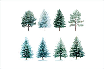 Fototapeta premium Watercolor Pine Tree Christmas Art – Holiday Waterflower Design for Winter DecorFestive Waterflower Pine Tree – Hand-Painted Christmas Watercolor Art PrintWinter Pine Tree Watercolor – Cozy Holida