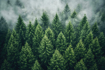 Aerial drone forest survey photograph, top down bird's eye view, woodland trees background, surveying landscape trees