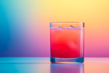 Discover a stunning glass of refreshing watermelon juice, enhanced by a smooth gradient background. Perfect for summer vibes and vibrant aesthetics.