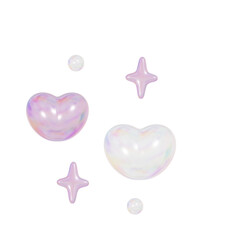 3D Purple heart shape Hologram 