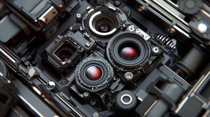 Fototapeta premium High-Resolution Smartphone Camera Module Cluster