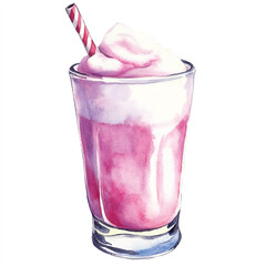 ice Milk watercolor clipart illustration