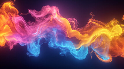 Obraz premium Dynamic Flames in Blue, Pink and Orange on Black Background