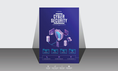 Cyber Security Awareness Poster or Flyer Template