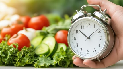 Time management concept, person holding clock symbolizing deadlines, schedules and planning for enhanced productivity