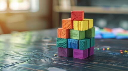 Fototapeta premium Cognitive Development: The growth of a child's thinking, understanding, and problem-solving abilities, essential for learning and fostering creativity. 