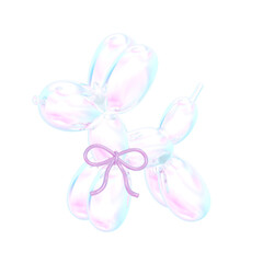 Obraz premium 3D Purple Balloon dog Holographic 