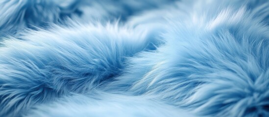 Obraz premium Close-up of soft blue faux fur fabric.