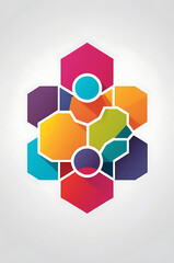 Obraz premium Minimalistic icon of a hexagon symbol representing balance and harmony on white background.